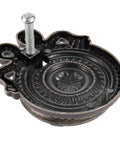 Underside view of Antique Bronze Ring Pull Cabinet Knob Set, 2-Pack, Single Hole Drawer Handle with attached screw
