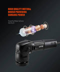 Compact 3 Inch Orbital Polisher With 10mm Orbit 780W Variable Speed Dual Action Ergonomic Grip Includes Polishing Pads