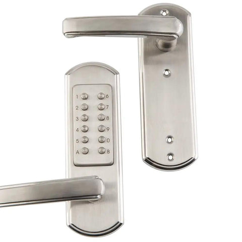 Keyless Mechanical Door Lock With Digital Code Keypad For Left Handed Inward Opening Doors Stainless Steel 304 No Deadbolt