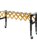 Heavy Duty Conveyor Roller Stand With 300 Lbs Load Capacity, Fully Adjustable Height from 23.6 to 37.5 Inches, black and yellow design.