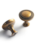 Slick Antique Brass Cabinet Knobs 6 Pack Solid Zinc Alloy Hardware Vintage Kitchen Drawer Knobs Single Hole Pulls Cabinet Handles