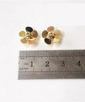 12mm five blade plum brass left hand propeller for RC sailboats with 1.5 to 2mm shaft hole and 4mm hub CCW rotation with ruler