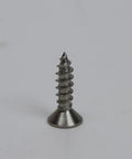 Close-up of a metal screw used with Soft Close Tip Out Hinges For Tray Doors With Self Closing Damper 45 Degree Hidden Pivot Tilt Opening Scissor Cabinet Hinges For Bathroom Vanity Kitchen Closet Bookcase Comes With Screws And Durable Steel Construction