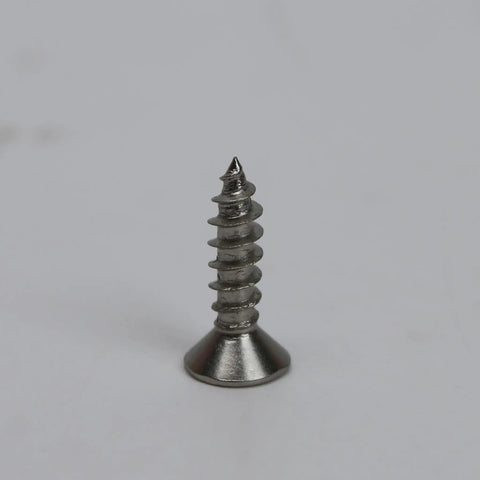 Close-up of a metal screw used with Soft Close Tip Out Hinges For Tray Doors With Self Closing Damper 45 Degree Hidden Pivot Tilt Opening Scissor Cabinet Hinges For Bathroom Vanity Kitchen Closet Bookcase Comes With Screws And Durable Steel Construction