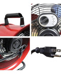 Close-up of 16 Inch High Velocity Drum Fan With Pivoting Head Turbo Power For Home Garage Or Workshop Durable Construction