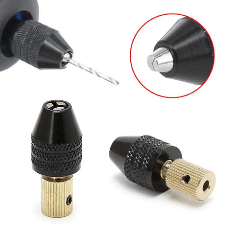 Two Pack 3.17mm Electric Motor Shaft Mini Drill Chuck Adapter Set Built Tough For Drill Bits 0.3 To 3.4mm Shanks Micro Chuck Fixing Device