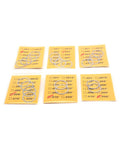 Six TACSHIM 5/8x24 barrel shims on yellow instruction cards with metal rings