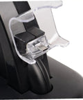 Close-up of USB port on Dual USB Controller Charger Dock Station With LED Indicator For Quick Charging Black Charging Stand
