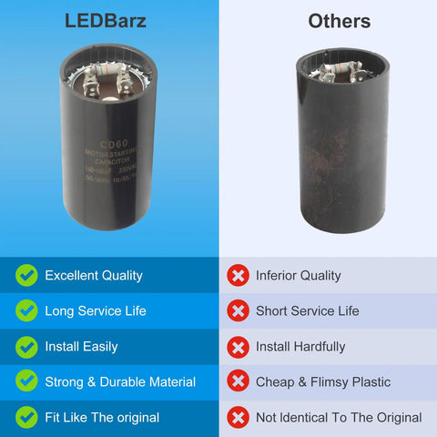 Heavy Duty Dual Run Capacitor 140-160 MFD UF 330 Volt No Nonsense Replacement Fits Trane American Standard Heat Pump Air Conditioner Ac Motor Systems Guarantee Smooth Cooling Quick Swap