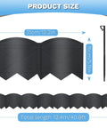 Product size guide for DIY Landscape Edging Kit In Black, Flexible 6 Inch Tall Edging For Curves And Circles, 40 Feet