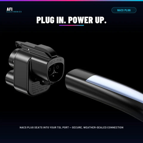 Hella Durable NACS To CCS1 Adapter For Tesla Superchargers, showcasing secure TSL plug with weather-sealed connection.