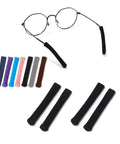 Comfy Soft Cotton Eyeglasses Ear Cushions Set Anti Slip Elastic Temple Tips Sleeve Retainer Grips For Glasses And Sunglasses Skin Friendly 2 Pairs Black