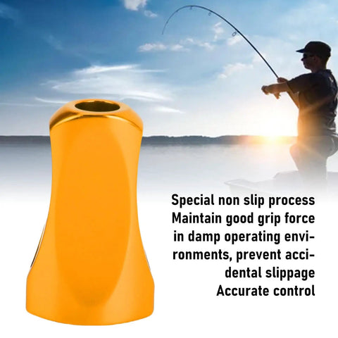 Upgrade Your Gear With Pongnas Premium Aluminum Alloy Fishing Reel Knob, Saltwater Safe Handle For Baitcasting And Spinning Reels Featuring Ergonomic Non-slip Grip And Hardened Gold Build To Crush The Catch. Gold aluminum fishing reel knob with non-slip grip for shoreline use