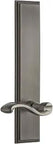Portofino Lever For Tall Plate Doors 84 Inch Or Higher Carre Style Single Dummy In Antique Pewter Solid Forged Brass Door Hardware