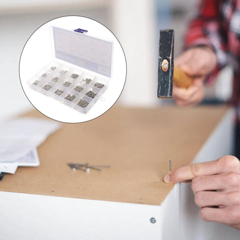 Heavy Duty Self Tapping Screws Kit For Metal And Wood Carbon Steel Construction Built To Last For Home And Office Projects Includes Silver Sheet Metal Screws And Durable Fasteners For Quick Easy Install, plastic organizer case with assorted silver screws