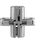 Two Pack 180 Degree Hidden Door Hinges Zinc Alloy Invisible Concealed Cross Hinge For Cabinets And Furniture Easy Installation 6 Kg Bearing XS Size Durable Abrasion Resistant Hardware Kit, front view