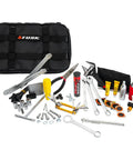 Compact Trail Saver Motorcycle Tool Kit with durable tools, axle wrenches, puncture repair kit, ideal for YZ250 adventures.