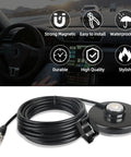 NMO Antenna Mount Magnetic Base 90mm with PL259 Connector and 16.4ft Coax Cable in car setting