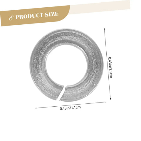 100Pcs Stainless Steel Spring Washers Kit With Split Design For Quick And Easy Install No Hassle Durable Lock Washers To Protect Screws And Surfaces In Machinery DIY Projects Automotive And Home Repairs, 0.43in washer size
