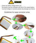 Guidelines for swapping wires on Beefy Three Point Seven Volt 5200mAh 18650 Battery Pack With 1S2P Configuration