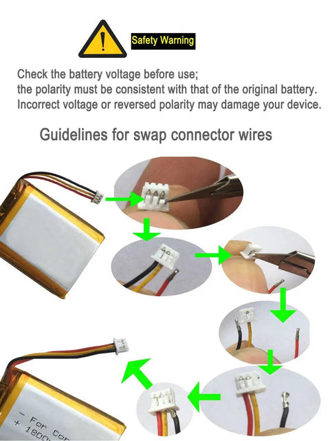 Guidelines for swapping wires on Beefy Three Point Seven Volt 5200mAh 18650 Battery Pack With 1S2P Configuration