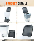 Durable 5 Gallon Drink Dispenser For Parties And Events with Easy Spigot in translucent material, shown with lid open and closed.
