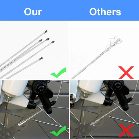 Comparison of Dope 10 Piece Bike Brake Cable Kit With End Caps And Ferrules for mountain bikes showing zinc-coated cables.