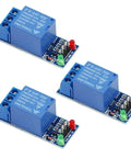 Three Pack 1 Channel 5V Relay Module Shield Extension Board Low Level Trigger For Electronics Projects, Supports AC Up To 250V At 10A And DC Up To 30V At 10A, Perfect For Arduino Raspberry Pi DIY Pros