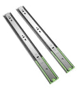 Heavy Duty No Slam Silent Close Drawer Slides 2 Pack Adjustable 12 To 20 Inch Rails 45mm Track Width Hydraulic Damping, angled view