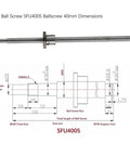SFU4005 40mm Ball Screw Kit With Anti Backlash Nut For CNC And Precision Linear Motion, Includes BK30 BF30 End Supports