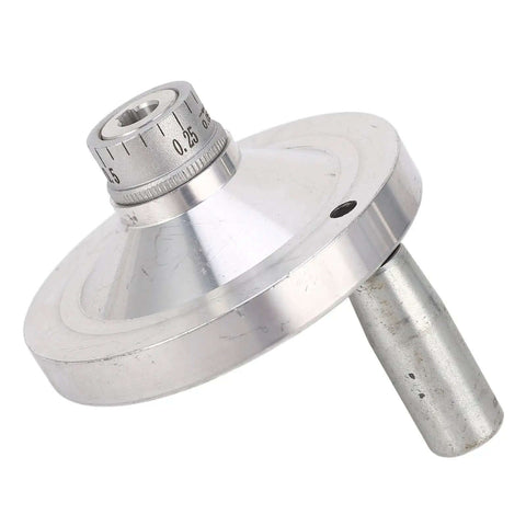Aluminum Alloy Hand Wheel Crank With 0-1mm Scale, 80mm Diameter, Smooth Boss Level Precision Motion, side angle view