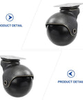 Heavy Built Swivel Plate Caster Wheels 2 Inch 4 Pack smooth black rubber ball casters with metal plates for easy glide on hard surfaces.