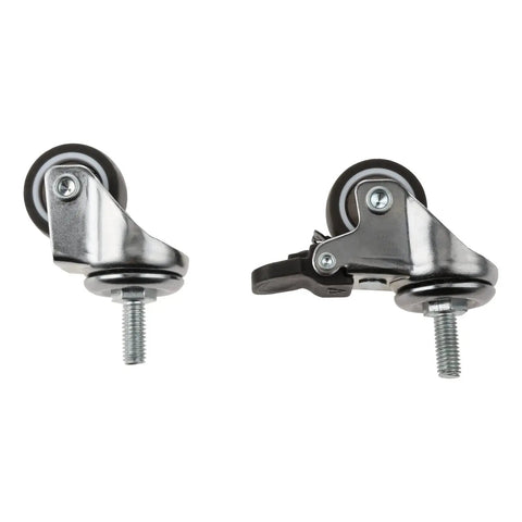Small Threaded Stem Caster Wheels With Easy Lock Soft TPE Rubber Swivel Casters For Quick Room Fixes Rock Solid Design close-up view.