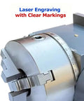 Detailed view of Six Inch 3 Jaw Chuck Indexing Head Built Like A Tank For Horizontal Or Vertical CNC Milling And Drill Press Work with engraved markings