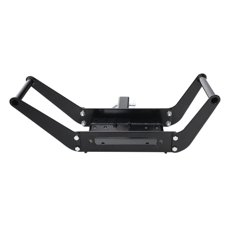 Winch Cradle For 2 Inch Receiver Hitch Built To Handle 8K To 12K Winches, Roller Fairlead Plate, Front Or Rear Mount, Steel Frame