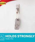 Large Metal Bath Hook In Satin Nickel With Water Resistant Strips No Tools Needed Holds Up To 5 Lbs Damage Free Bathroom Organizer