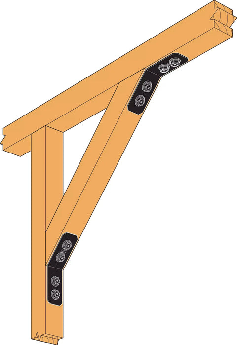 ZMAX Black Powder Coated Knee Brace Connector For 4X Lumber Outdoor Accents Avant Collection 12-Gauge Steel on beam