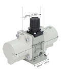 Gas Booster Pump For Pneumatic Systems And Air Compressors, illustrating dimensions and heavy duty construction