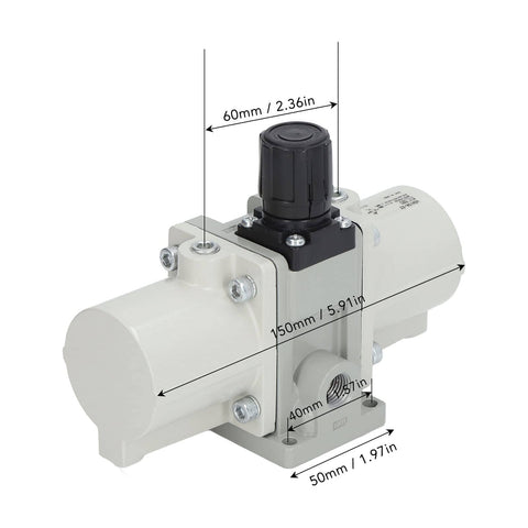 Gas Booster Pump Kit With Filter Screen And Pneumatic Pressurized Valve, dimensions and build shown