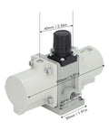 Gas Booster Pump For Industrial Pressure Systems, Heavy Duty Pneumatic Booster, Thickened Body, Dimensions Labeled