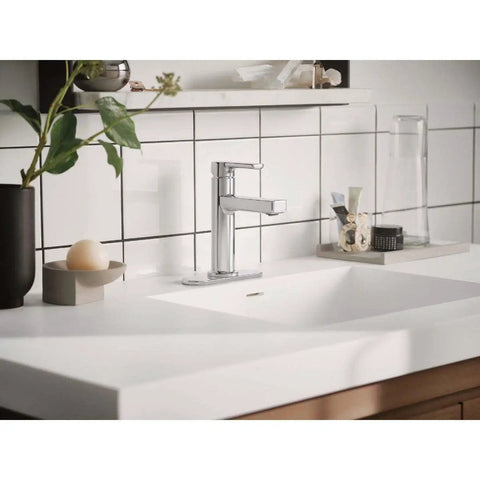 High Arc Bathroom Sink Faucet In Chrome Finish Rinza Style For Any Bathroom Vanity With One Handle Operation Water Saving Aerator