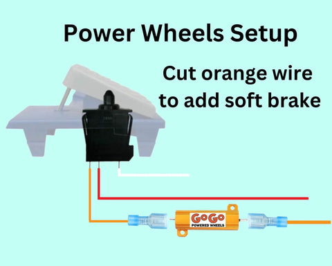 Power Wheels setup diagram for Voltage Display Kit For Kids Ride On Cars, Easy Low Voltage Protection And Soft Brake Upgrade.