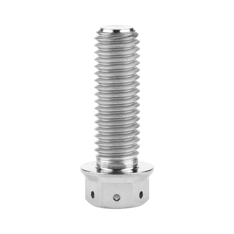 Flange hex bolt, silver titanium finish, M10 x 30mm, 1.25mm pitch