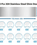 Shim Stock Kit 30 Piece Stainless Steel Shim Strips 2 By 6 Inches 304 Grade With Ten Fine Thicknesses From 0.001 To 0.01 Leveling Gap Filling Kitchen Trim Home Improvement Tools, showing various thicknesses and sizes.