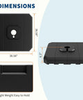 Heavy Duty 4 Piece Patio Umbrella Base For 10 To 15 Foot Cantilever Umbrellas 330 Lb Capacity dimensions