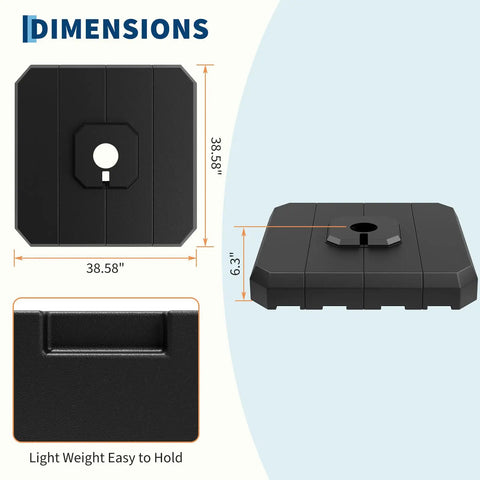 Heavy Duty 4 Piece Patio Umbrella Base For 10 To 15 Foot Cantilever Umbrellas 330 Lb Capacity dimensions