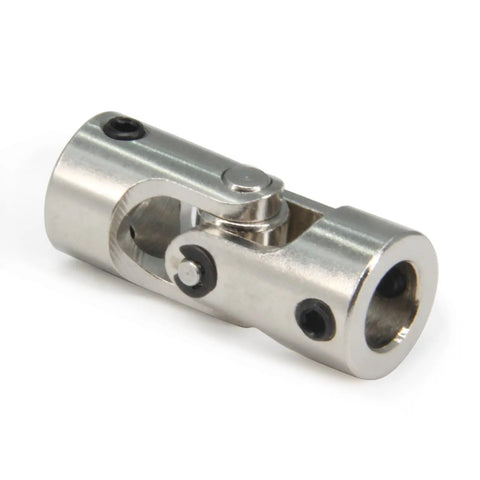 Rotatable Universal Joint Shaft Coupling Connector 8mm to 8mm with Screws 35mm Length 14mm Diameter Steel