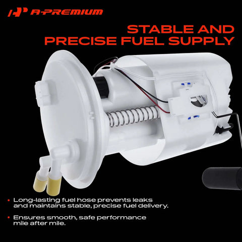 Electric Fuel Pump Assembly Compatible With Subaru Forester 2009 Through 2010 Ej255 Naturally Aspirated Engine Replacement close-up view showing fuel inlet and outlet.