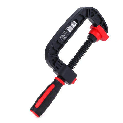 One Hand Quick Release G Clamp And C Clamp Heavy Duty Woodworking Holding Tool With Movable Jaw And Soft Grip For No Fuss DIY Carpentry Projects And Workshop Use 3 Inch Opening 75mm black red quick-release clamp with soft grip