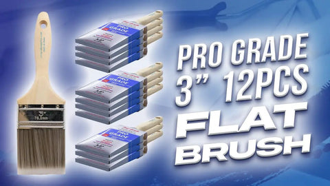 12 Pack 3 Inch Flat Paint Brushes For Walls Trim Cabinets Doors Premium Contractor Grade Set For Interior Exterior Painting Bulk Value For Pros And Home DIY